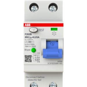 abb 2csf202592r1400 f202 b 40/0.03 residual current circuit breaker rccb industrial protection device