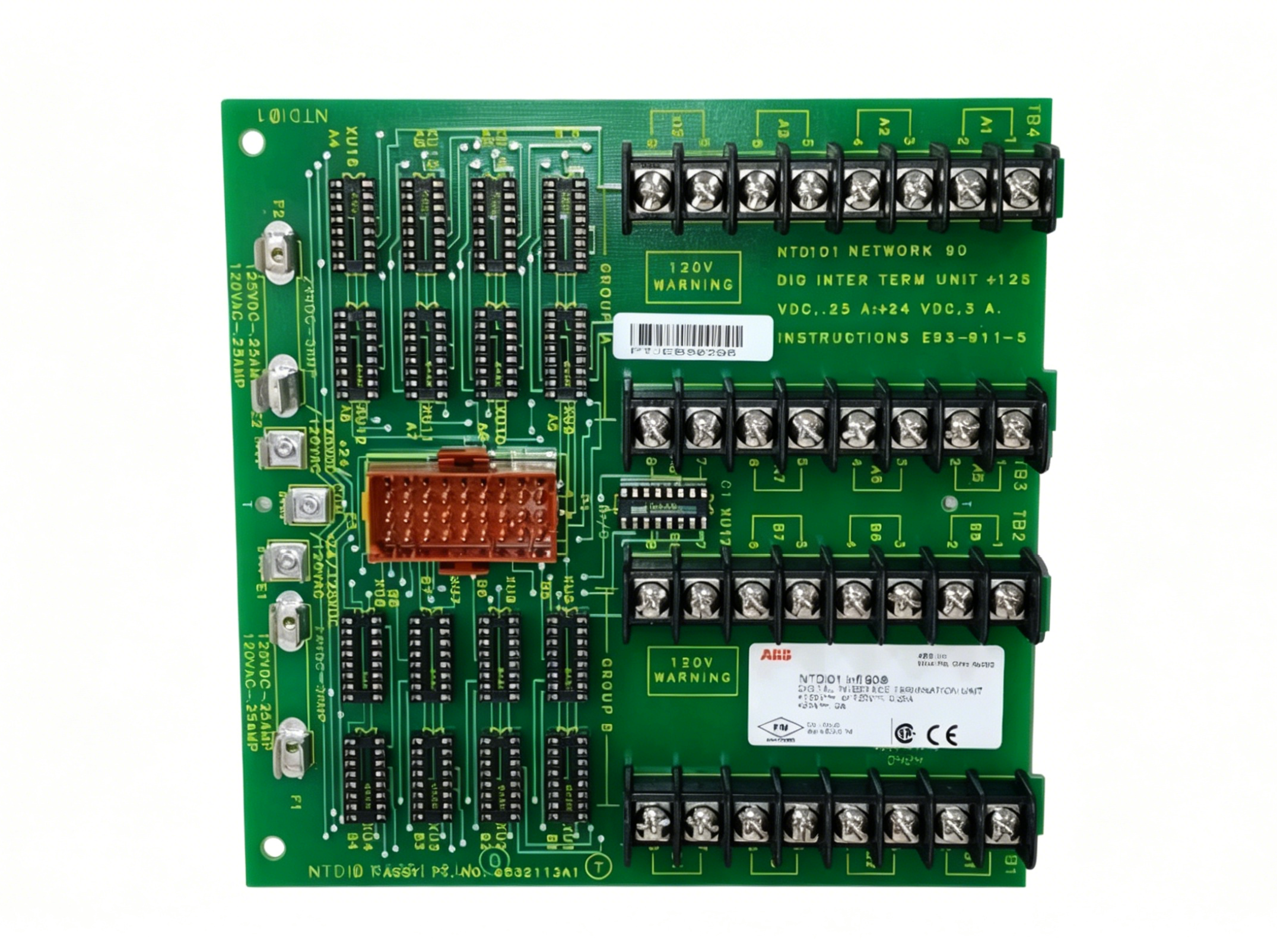 abb ntdi01 infi 90 digital interface termination unit pcb circuit board for distributed control and process automation systems abb ntdi01 infi 90 digital interface termination unit pcb circuit board for distributed control and process automation systems