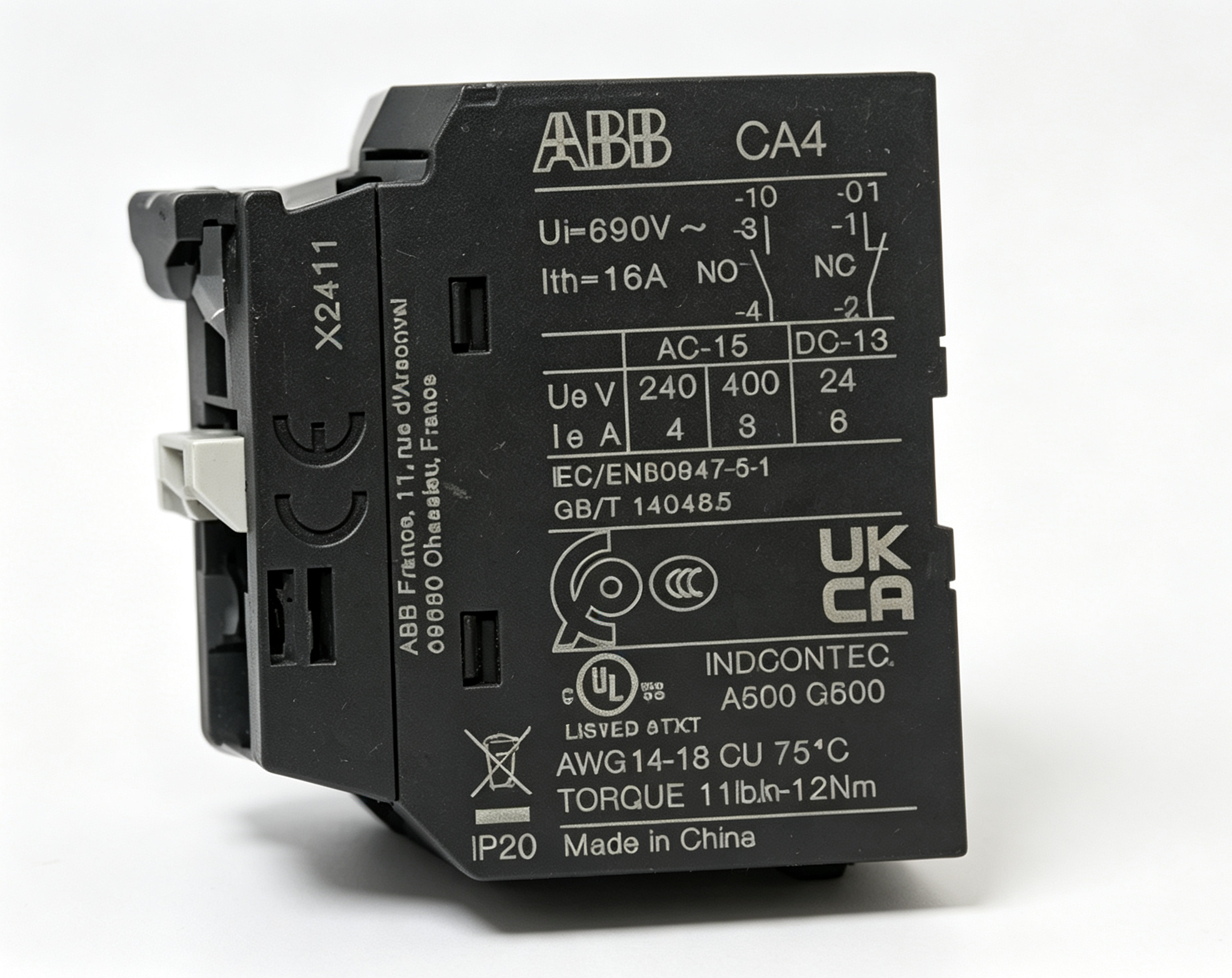 abb 1sbn010110r1010 ca4 10 auxiliary contact block for af series contactors and industrial control applications abb 1sbn010110r1010 ca4 10 auxiliary contact block for af series contactors and industrial control applications