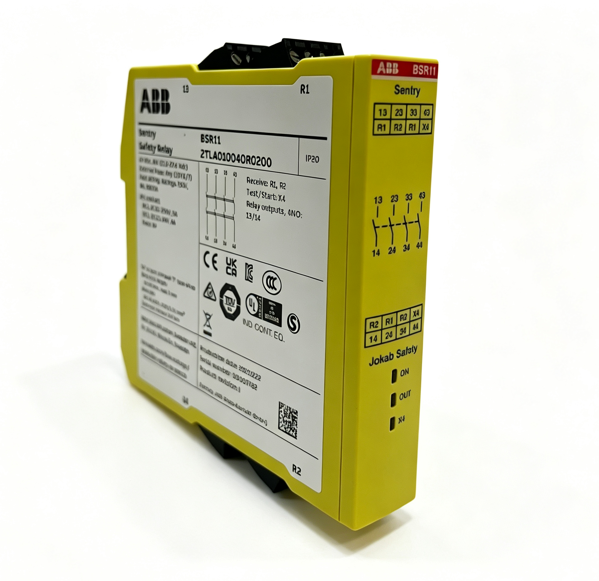 abb 2tla010040r0200 sentry bsr11 24vdc safety relay 4no output for emergency stop monitoring and industrial machine safety applications abb 2tla010040r0200 sentry bsr11 24vdc safety relay 4no output for emergency stop monitoring and industrial machine safety applications