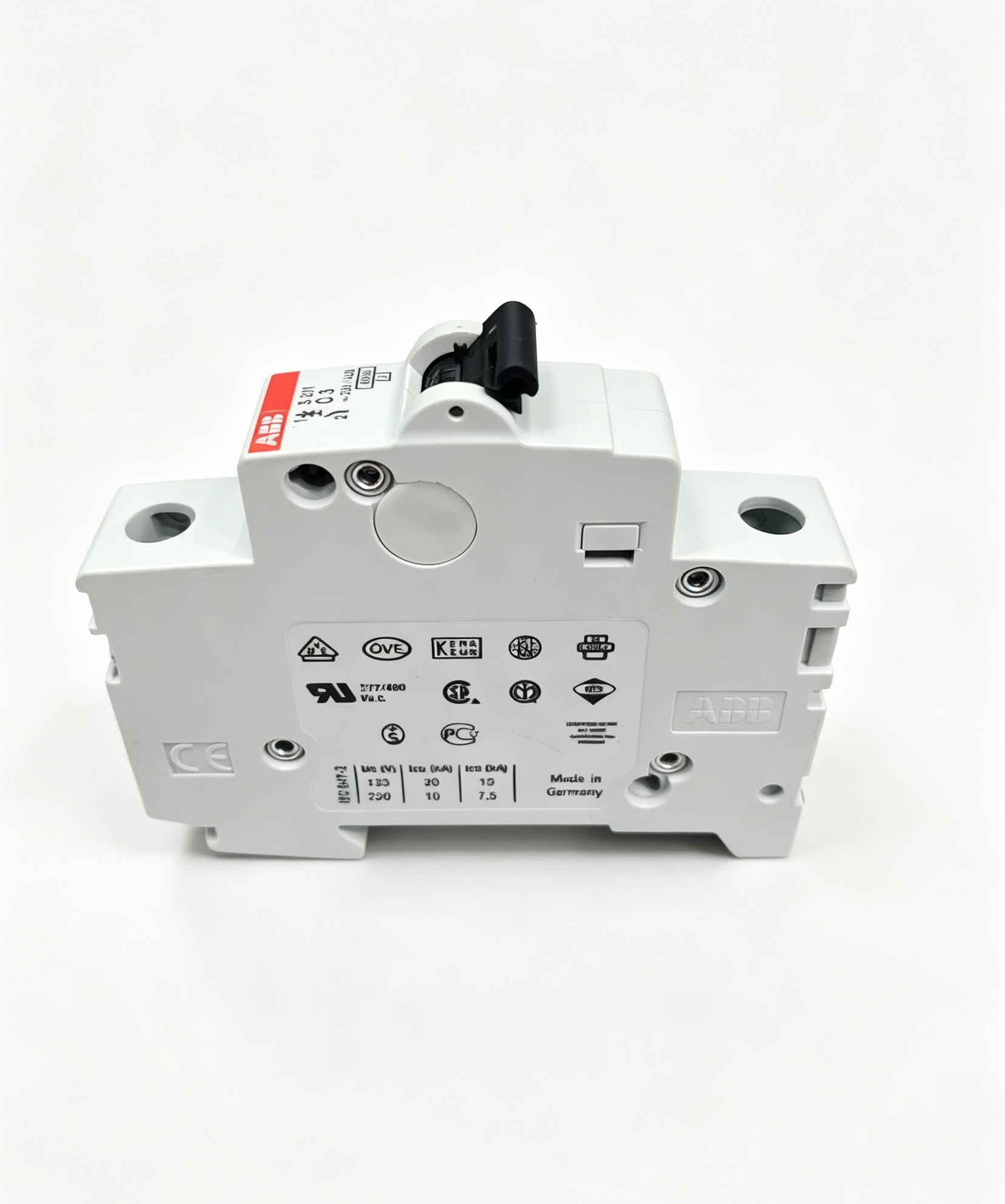 abb 2cds251001r0034 s201 c3 miniature circuit breaker 1 pole 3a c characteristic low voltage protection device abb 2cds251001r0034 s201 c3 miniature circuit breaker 1 pole 3a c characteristic low voltage protection device