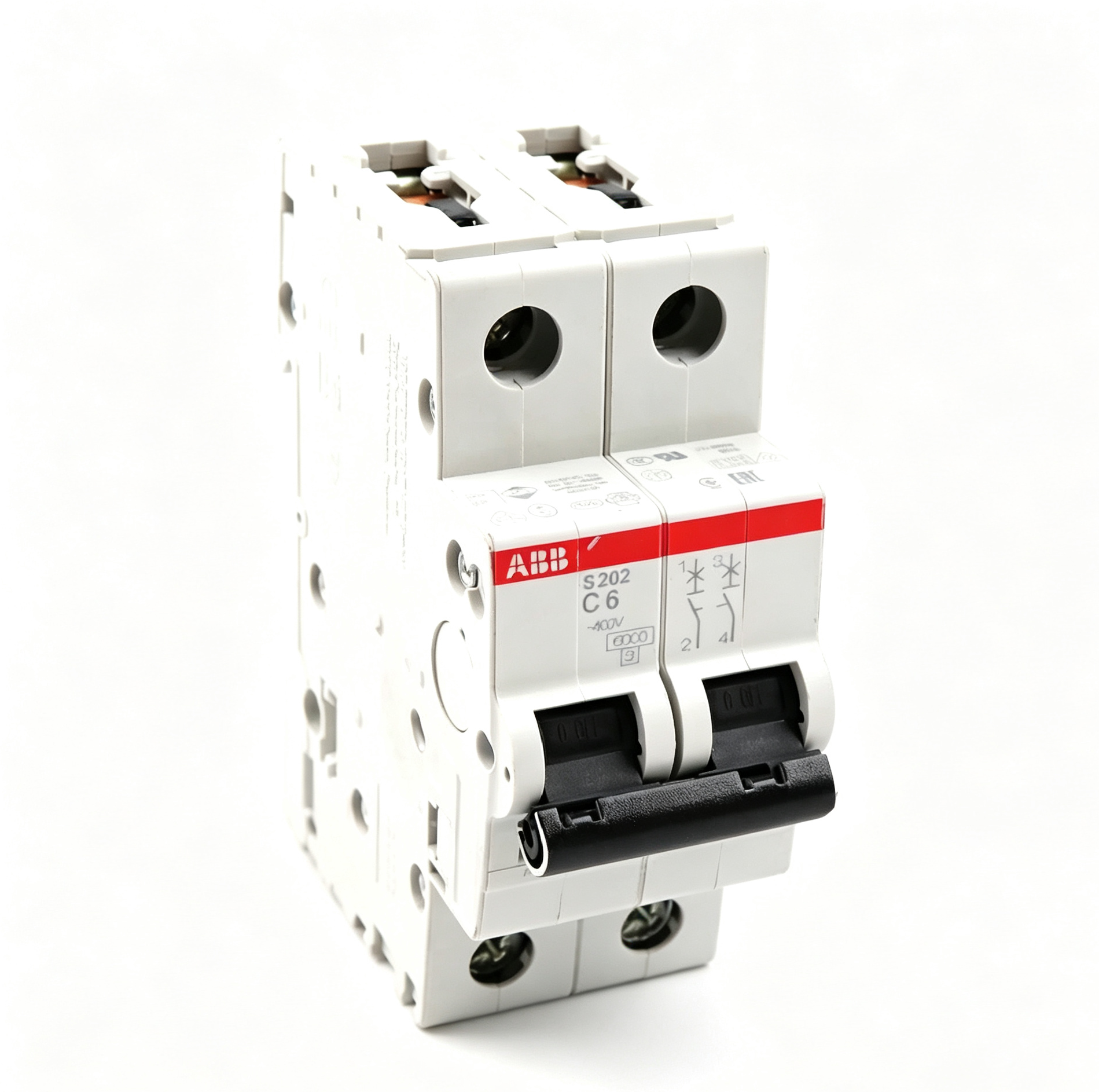 abb 2cds252001r0064 s202 c6 2 pole c curve 6a miniature circuit breaker abb 2cds252001r0064 s202 c6 2 pole c curve 6a miniature circuit breaker