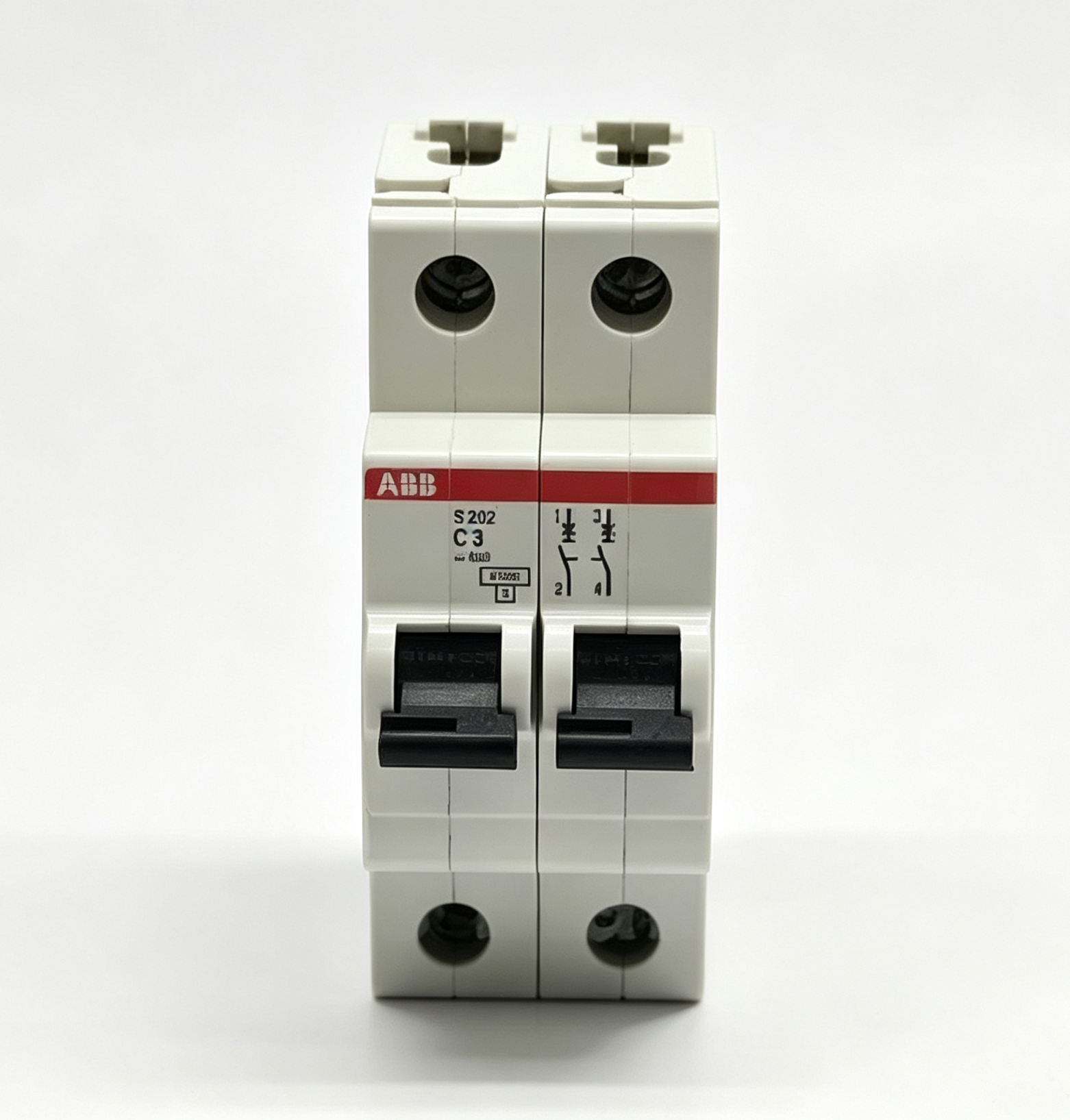 abb 2cds252001r0034 s202 c3 2 pole 3a type c miniature circuit breaker abb 2cds252001r0034 s202 c3 2 pole 3a type c miniature circuit breaker