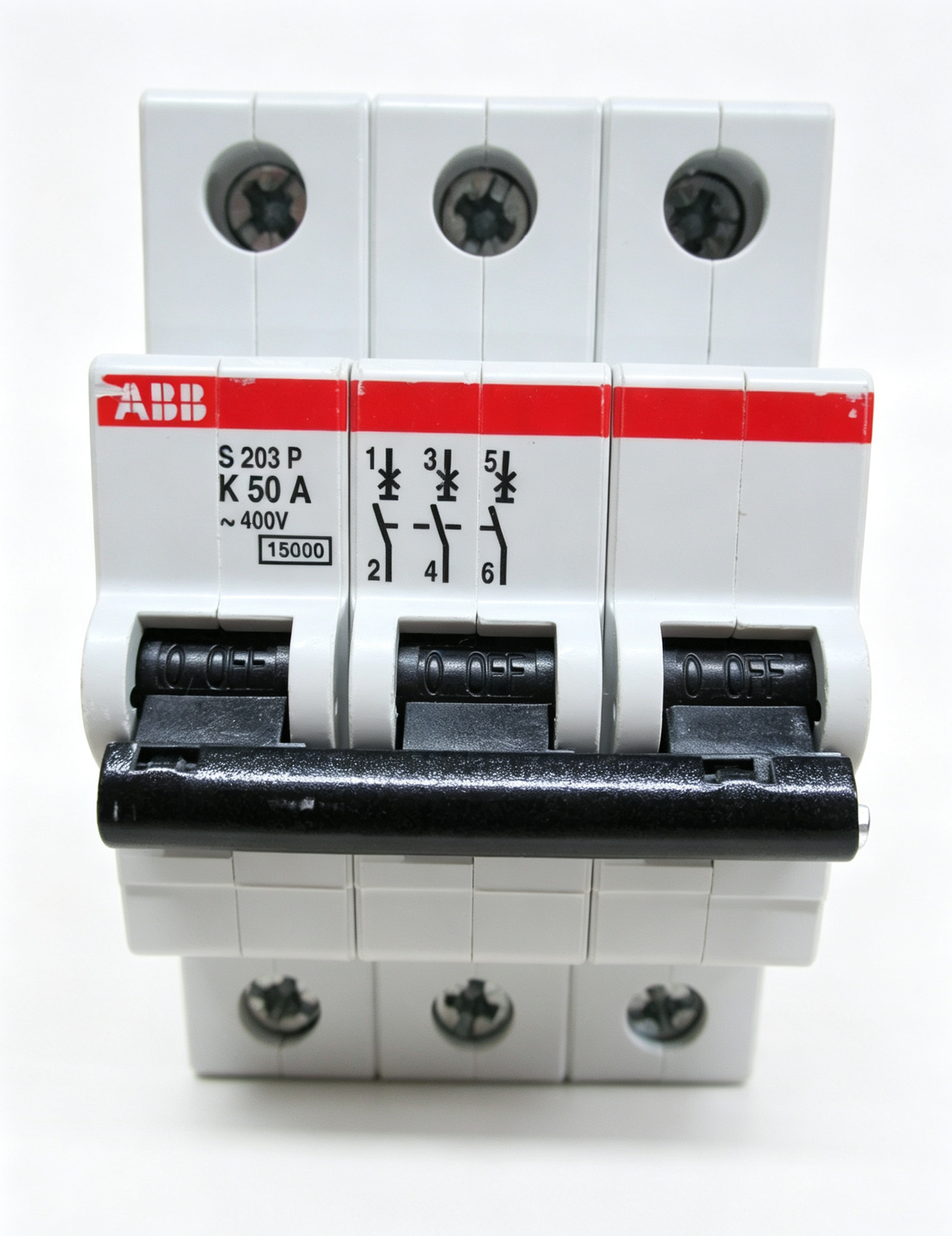 abb 2cds283001r0577 s203p k50 3 pole 50a k curve miniature circuit breaker abb 2cds283001r0577 s203p k50 3 pole 50a k curve miniature circuit breaker