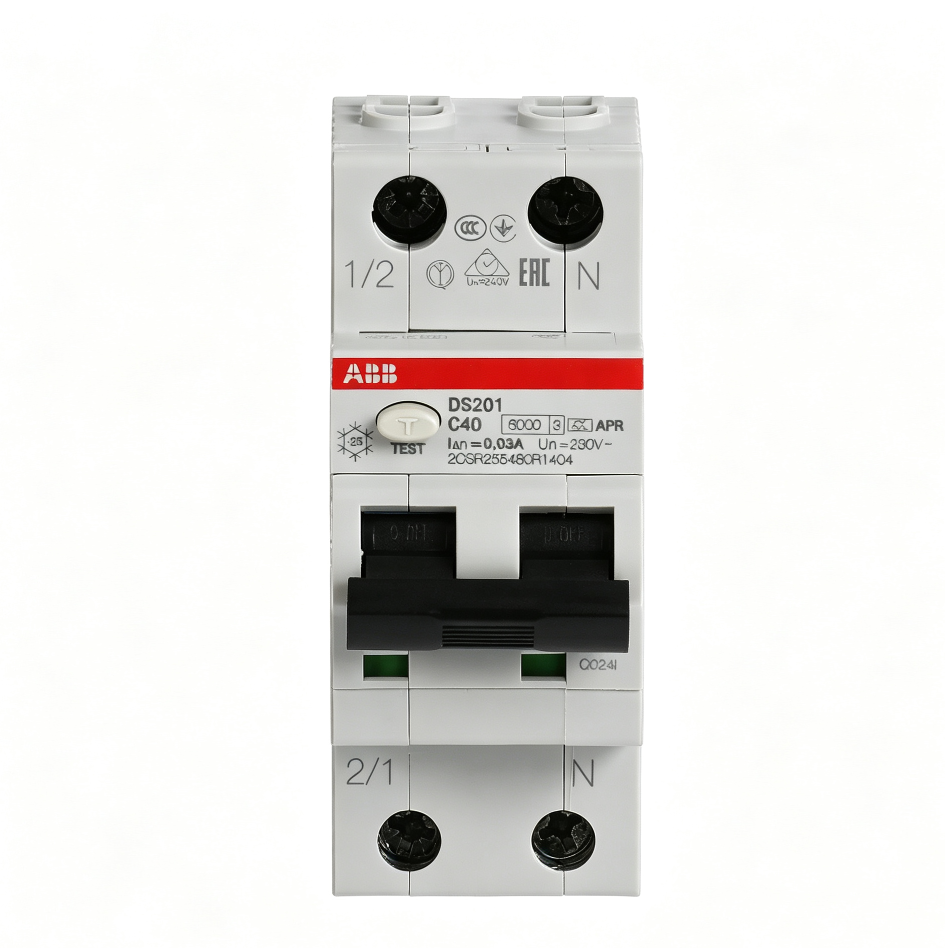 abb 2csr275140r1404 ds201 m c40 a30 1p+n 40a type a 30ma rcbo abb 2csr275140r1404 ds201 m c40 a30 1p+n 40a type a 30ma rcbo