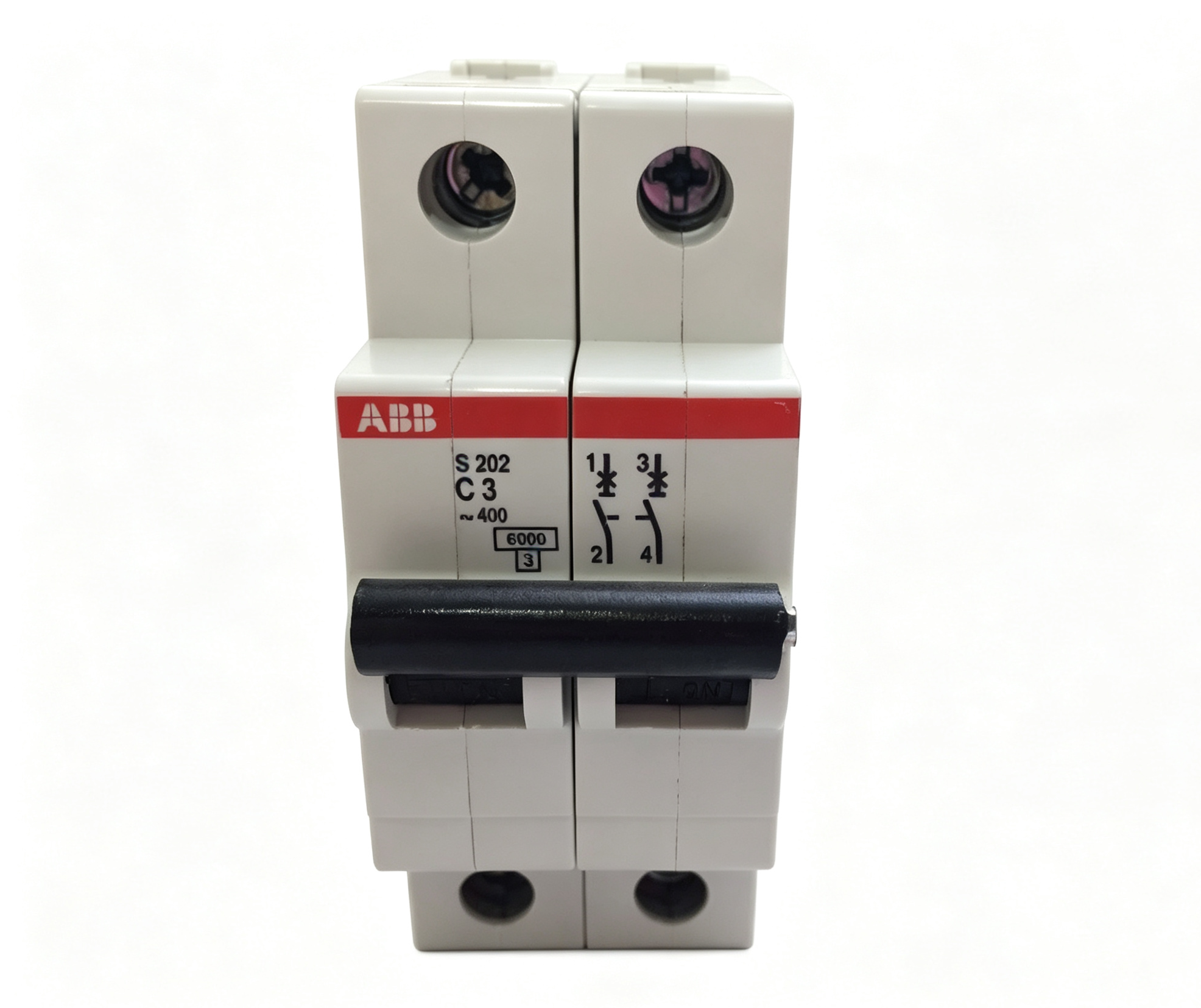 abb 2cds252001r0034 s202 c3 2 pole 3a c curve 6ka miniature circuit breaker abb 2cds252001r0034 s202 c3 2 pole 3a c curve 6ka miniature circuit breaker