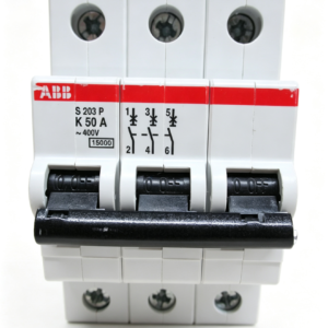 abb 2cds283001r0577 s203p k50 3 pole 50a k curve 15ka miniature circuit breaker
