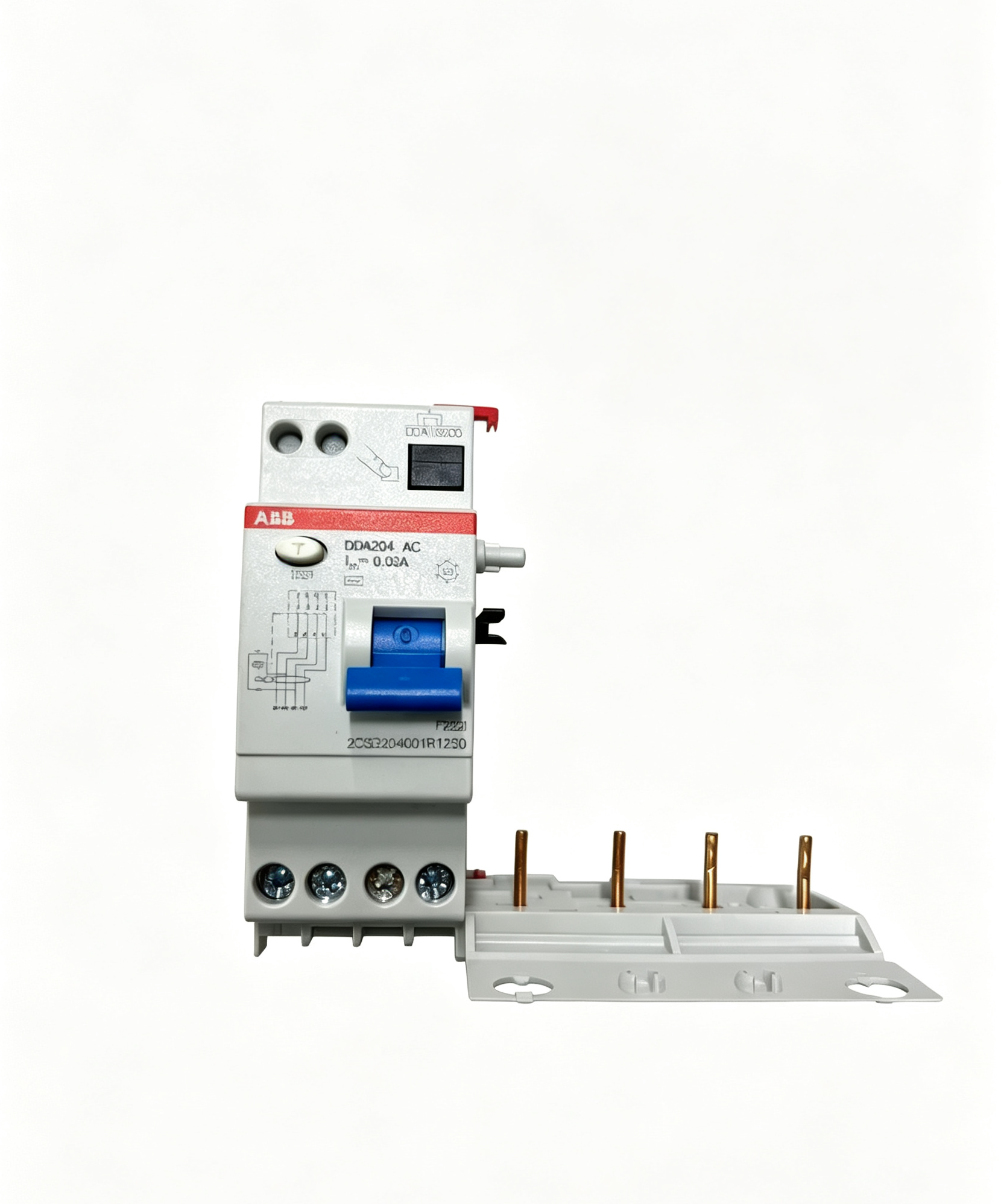 abb 2csb204001r1250 dda204 ac 25/0.03 4 pole 25a 30ma type ac residual current device block abb 2csb204001r1250 dda204 ac 25/0.03 4 pole 25a 30ma type ac residual current device block