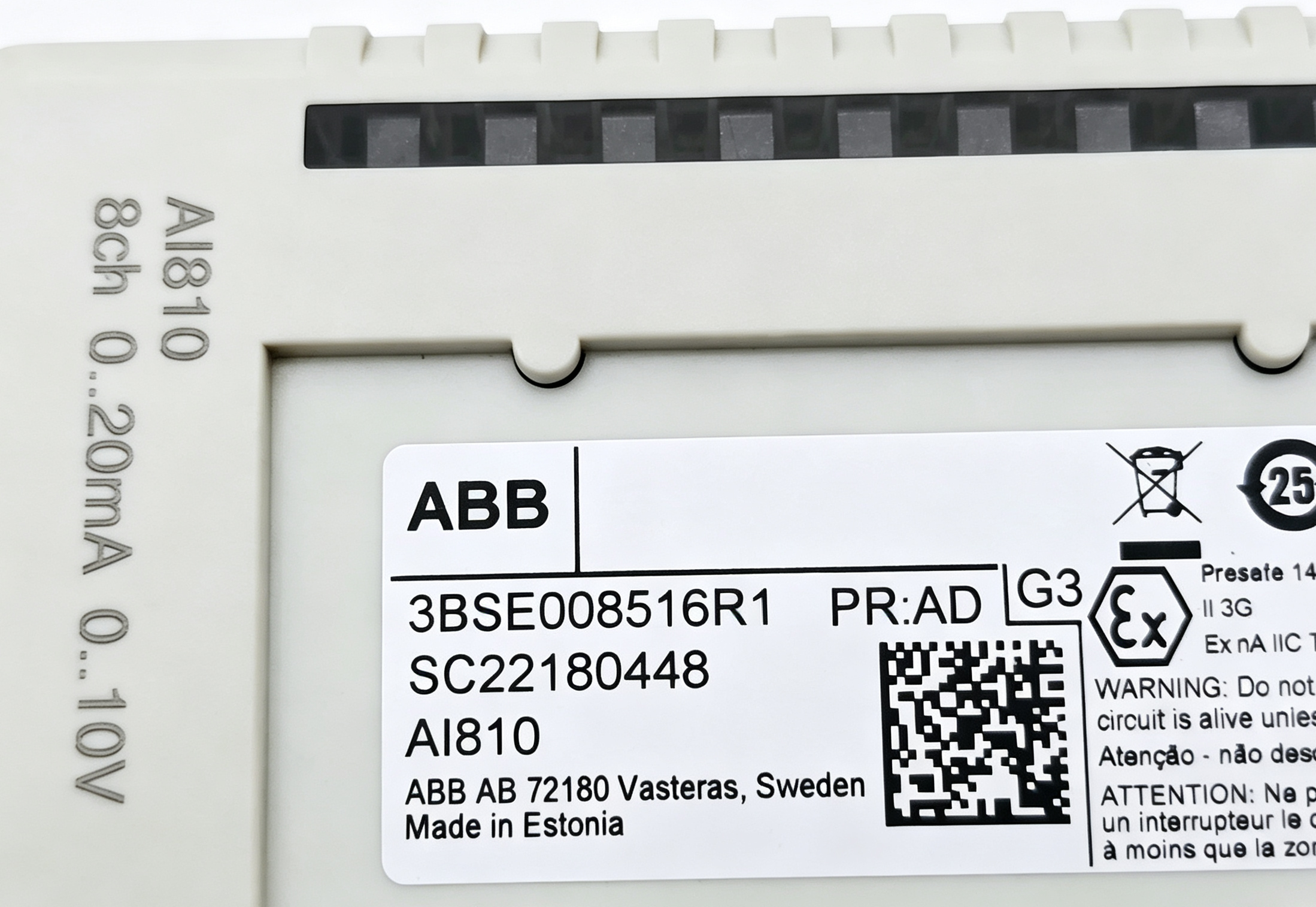 abb 3bse008516r0001 ai810 8 channel analog input module for s800 i/o systems abb 3bse008516r0001 ai810 8 channel analog input module for s800 i/o systems