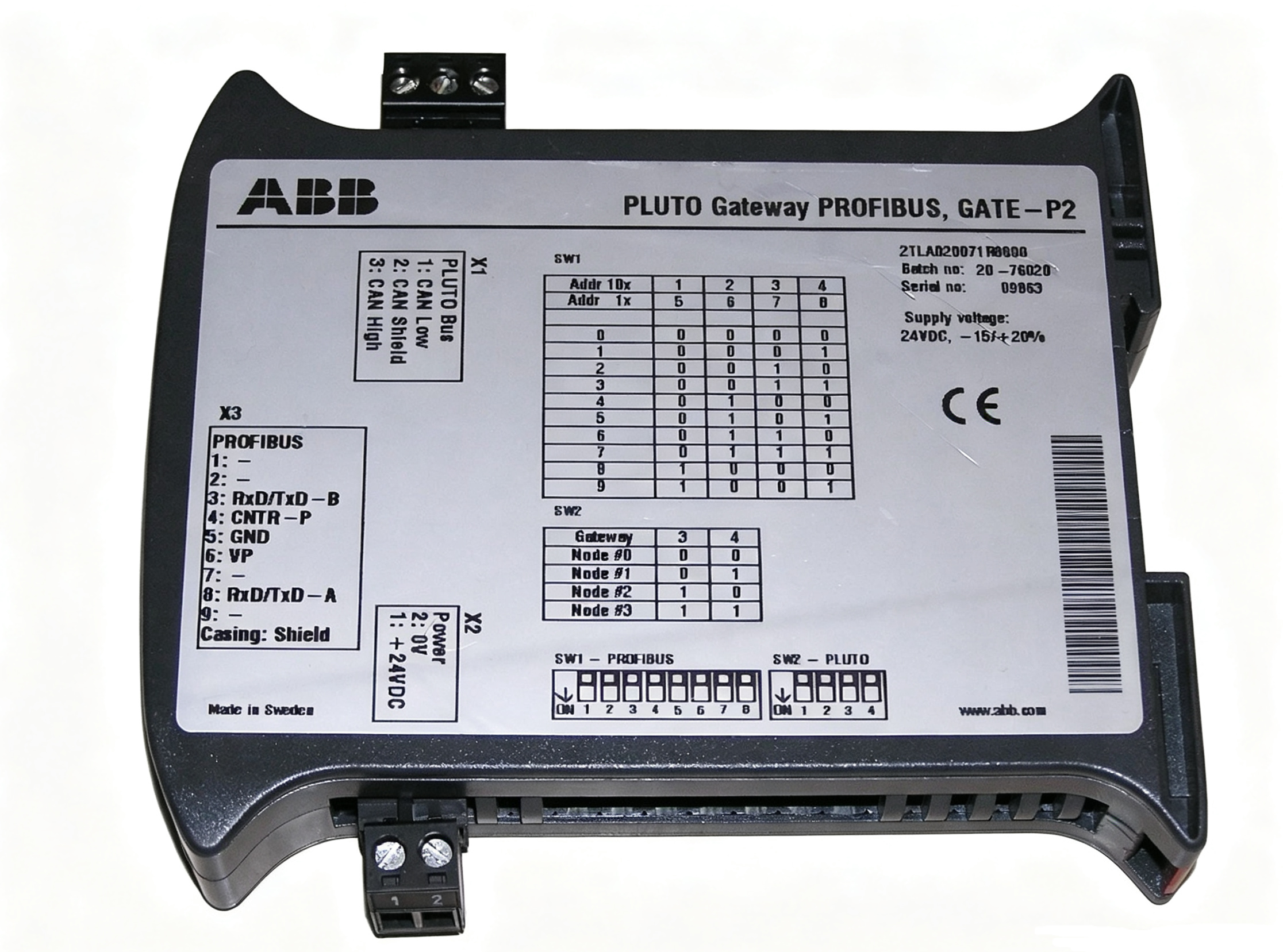 abb 2tla020071r8000 gate p2 pluto gateway profibus dp communication module abb 2tla020071r8000 gate p2 pluto gateway profibus dp communication module
