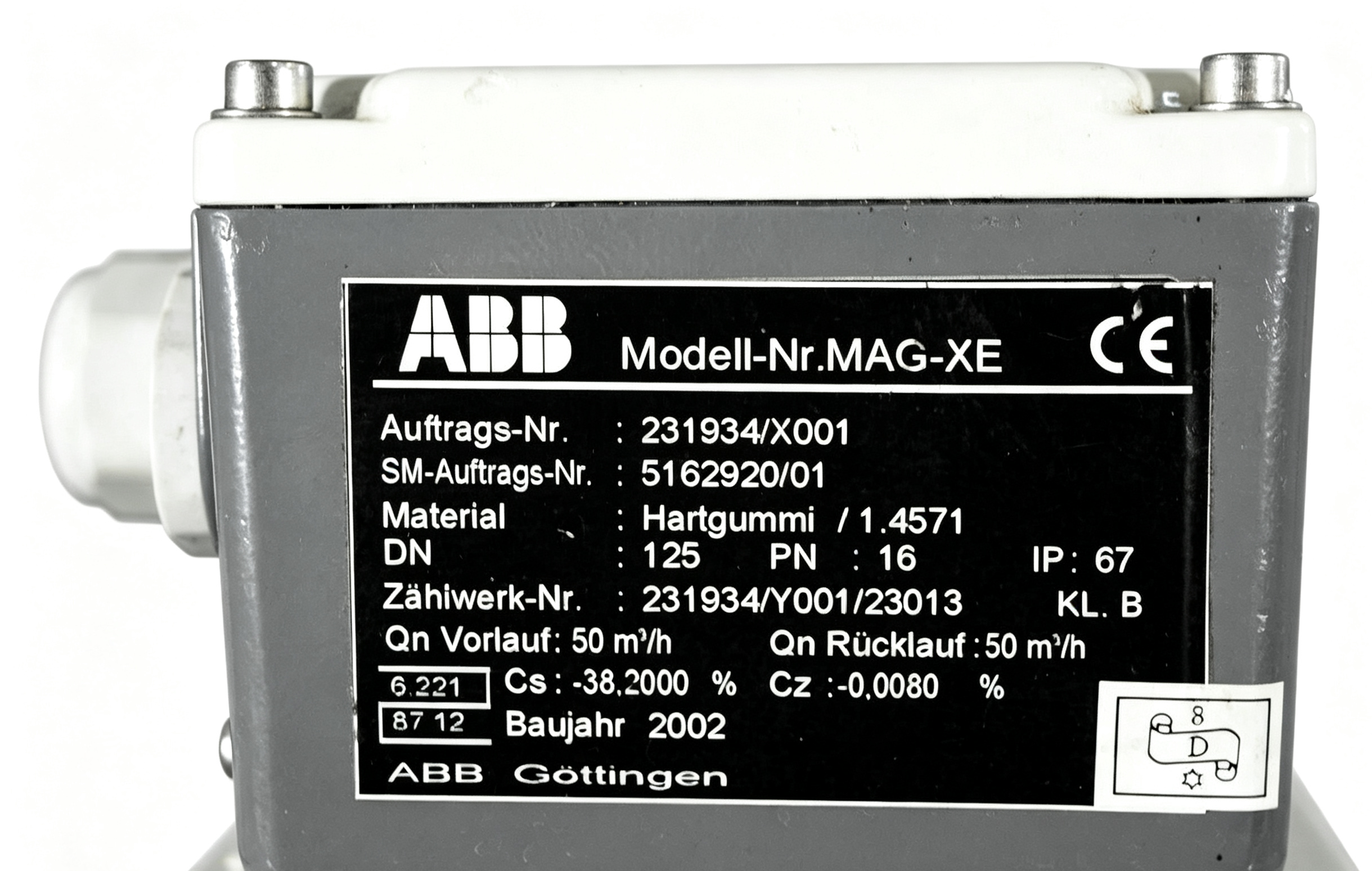 abb de43f/031135 dn125 pn16 fxe4000 copa xe electromagnetic flowmeter abb de43f/031135 dn125 pn16 fxe4000 copa xe electromagnetic flowmeter